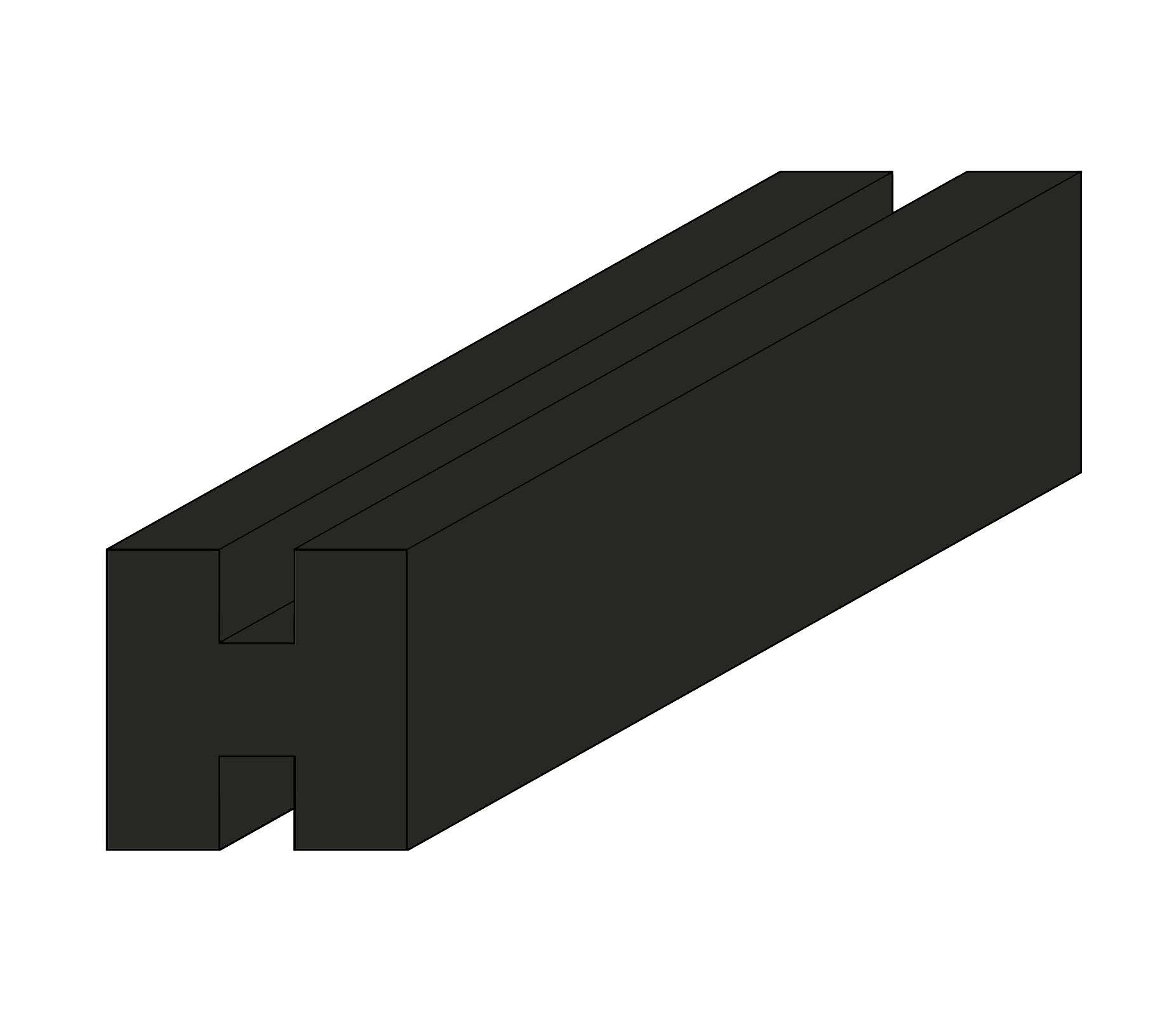 Keskitolppa (H -muoto) profiiliaitaan, 90x90x2700 mm HORTUS