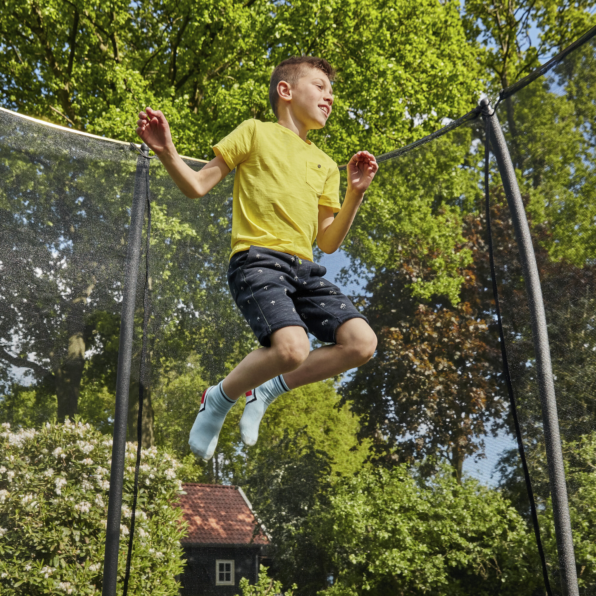 Trampolin Comfort Edition rektangulær 305 x 214 cm, sort inkl. sikkerhedsnet Salta