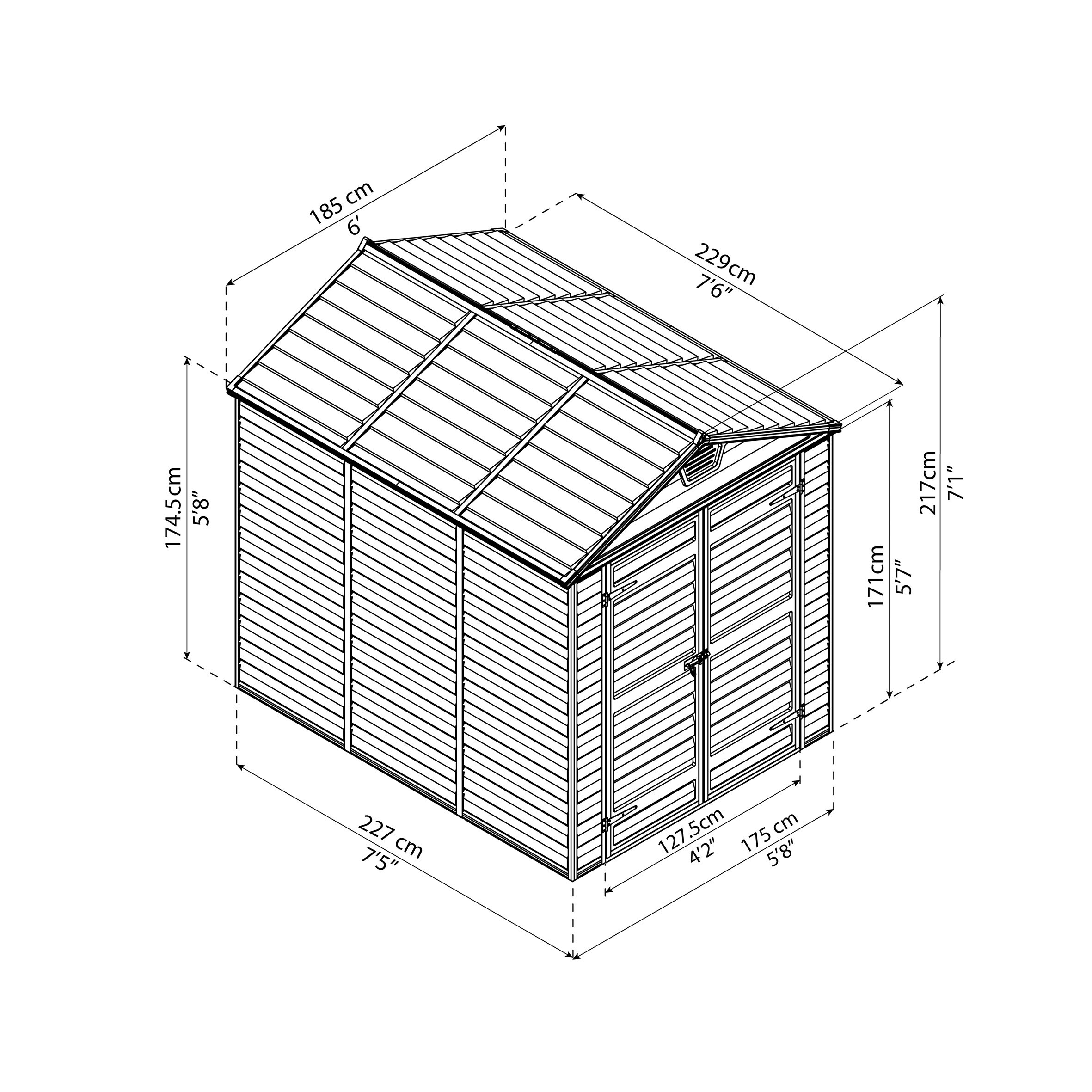 Skur SKYLIGHT 4,2 m2 midnatsgrå Palram - Canopia