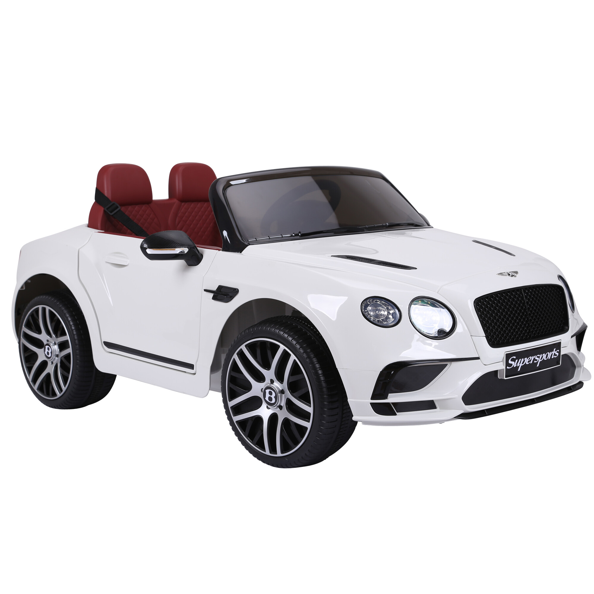 Electric car Bentley 2 persons, 2x6V, white with EVA tyres, NORDIC PLAY