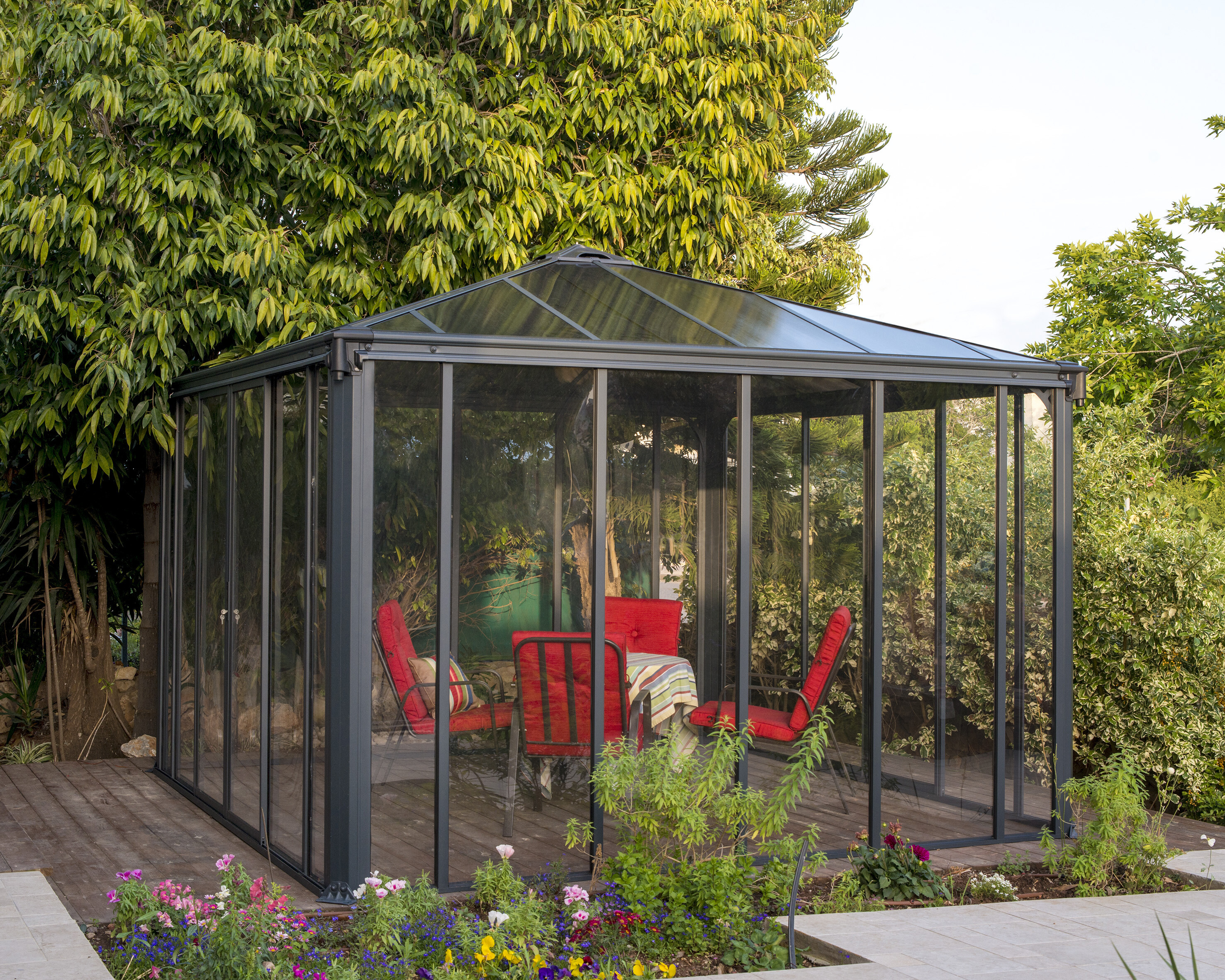 Gazebo closed garden gazebo Ledro 3600, anthracit grey Palram - Canopia