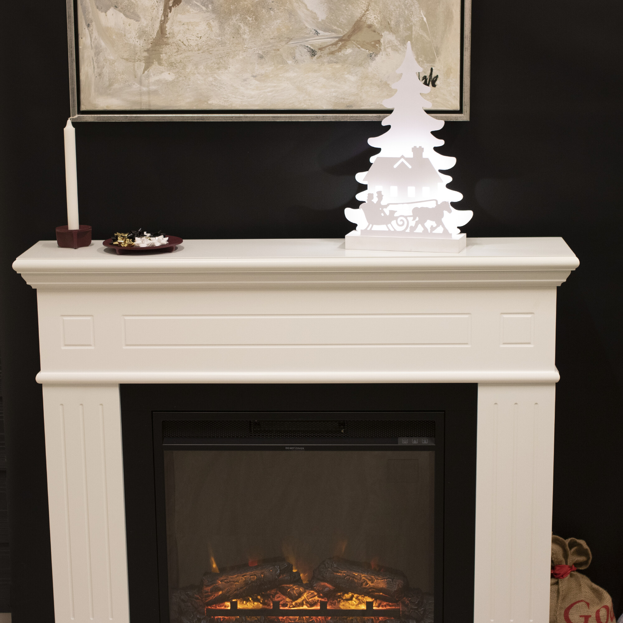 Julesilhuet 3D LED lys med kane motiv NORDIC WINTER
