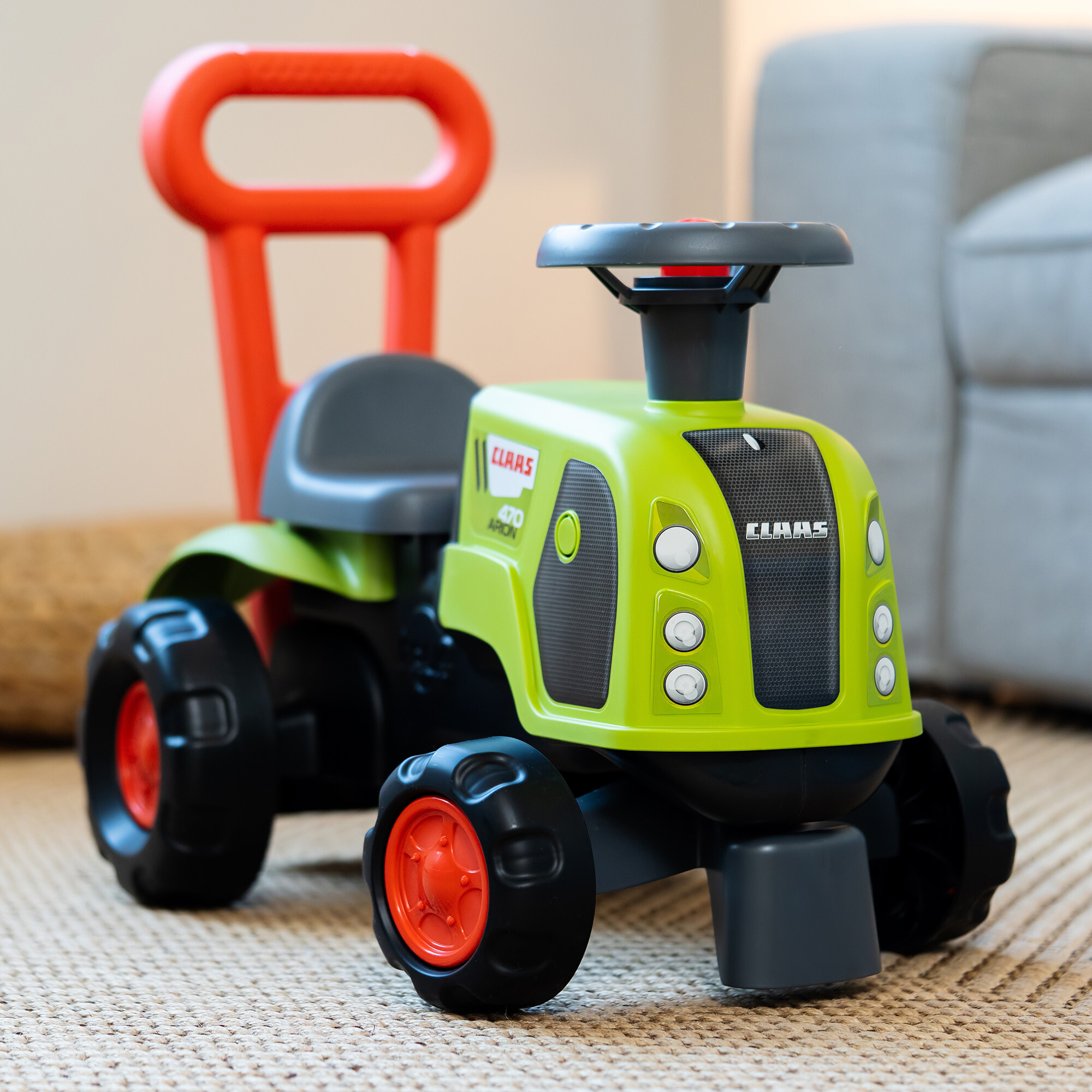 Traktor med rat, horn og skubbehåndtag Claas FALK