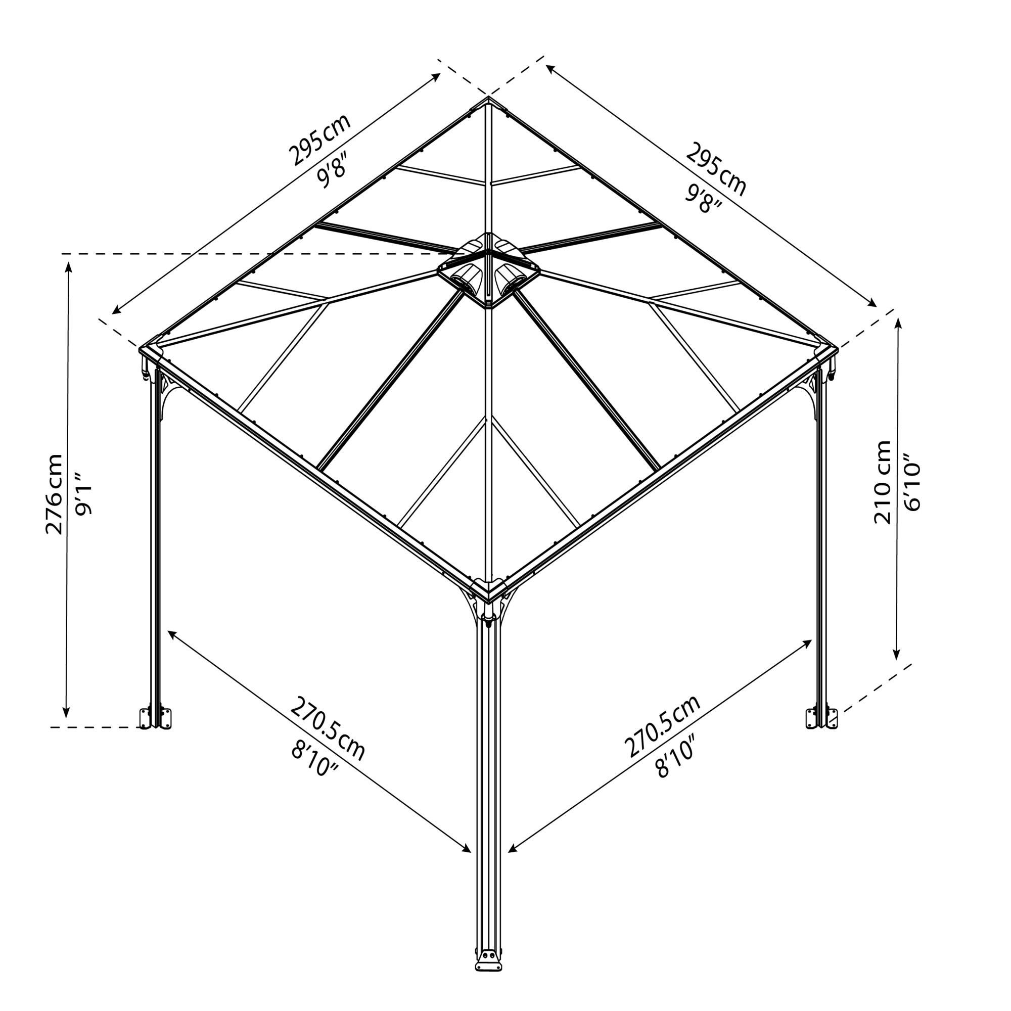 Pavillon Palermo 3000, antracitgrå - 7016 Palram - Canopia