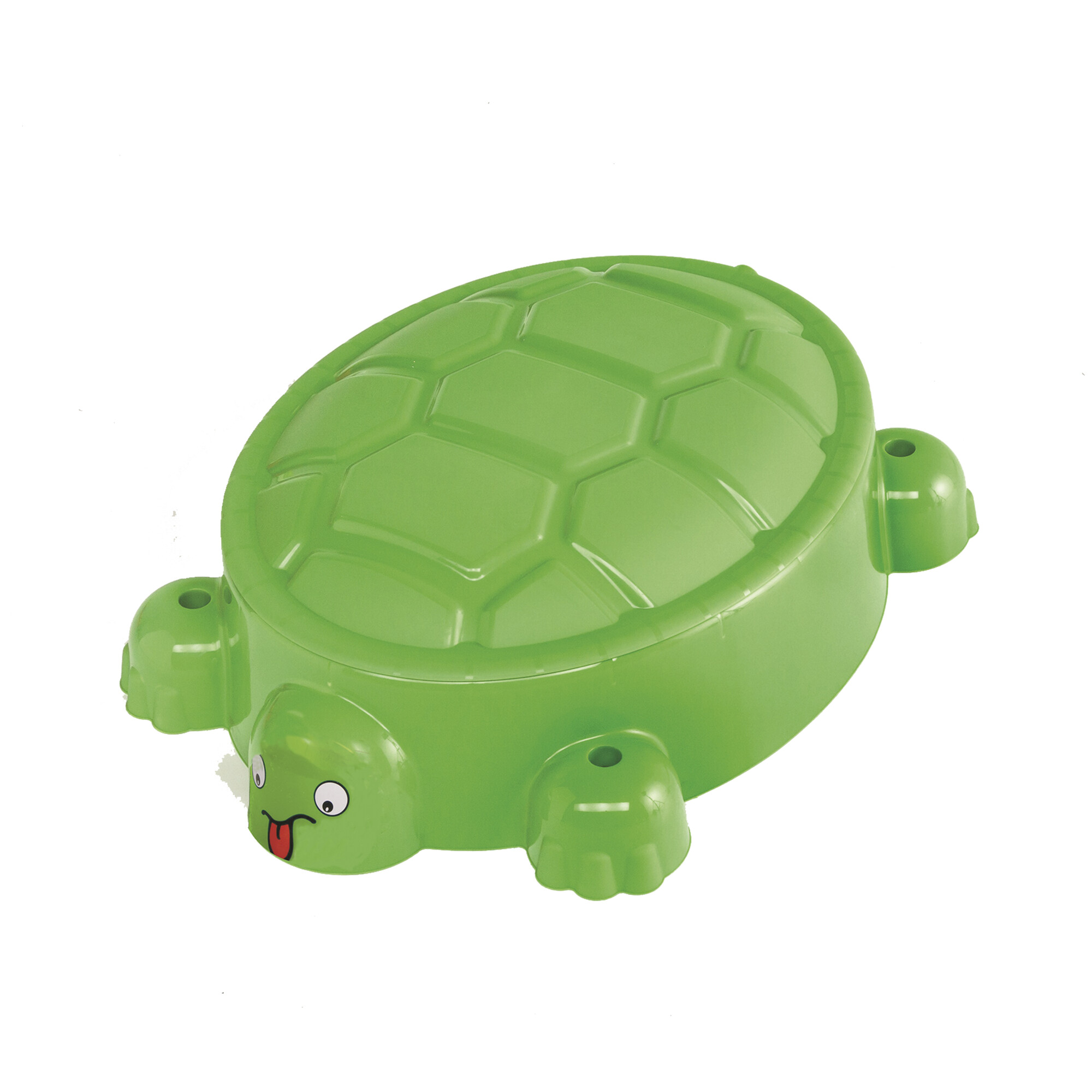 Sandkasse i plast, skildpadde med låg smil, grøn PARADISO TOYS