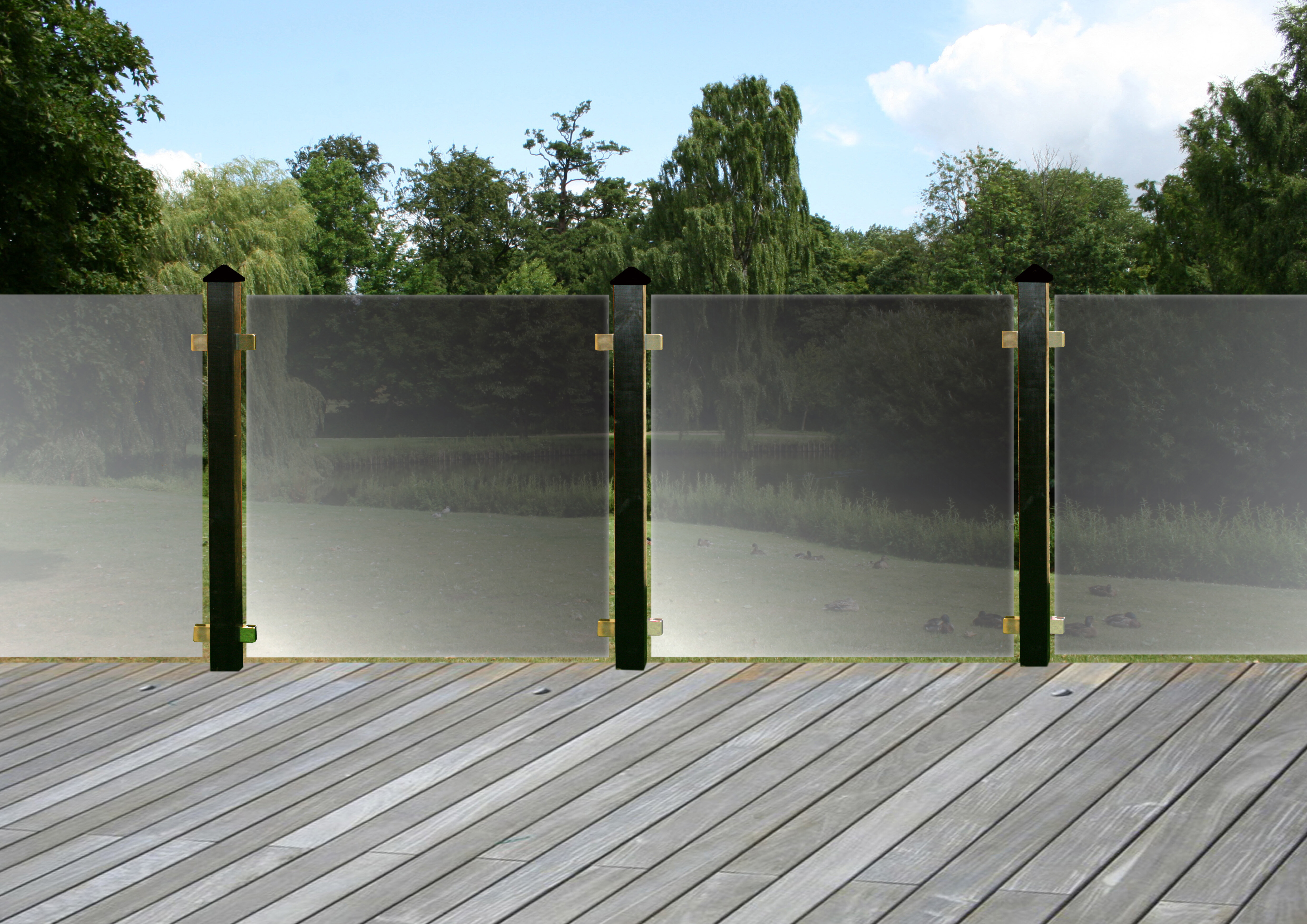 Lasinen puutarha-aita, paneeli 1000 x 1000 mm HORTUS