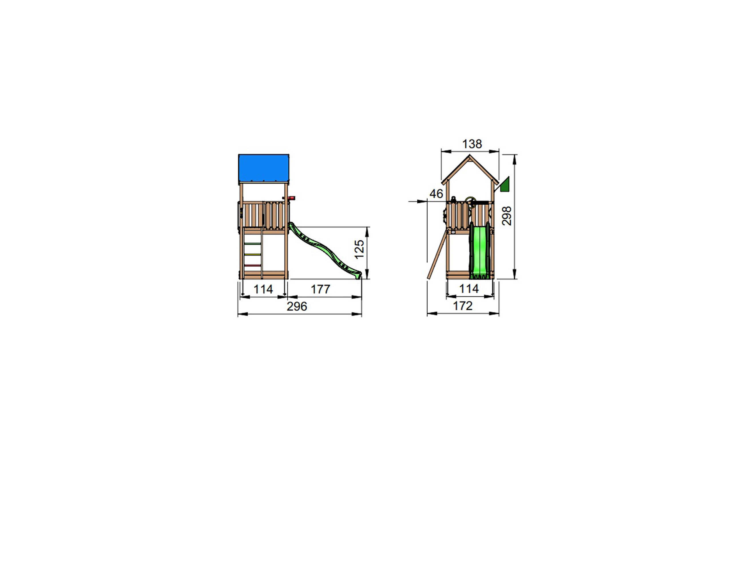 Legetårn Jungle Gym Castle 2.1 ekskl. rutschebane