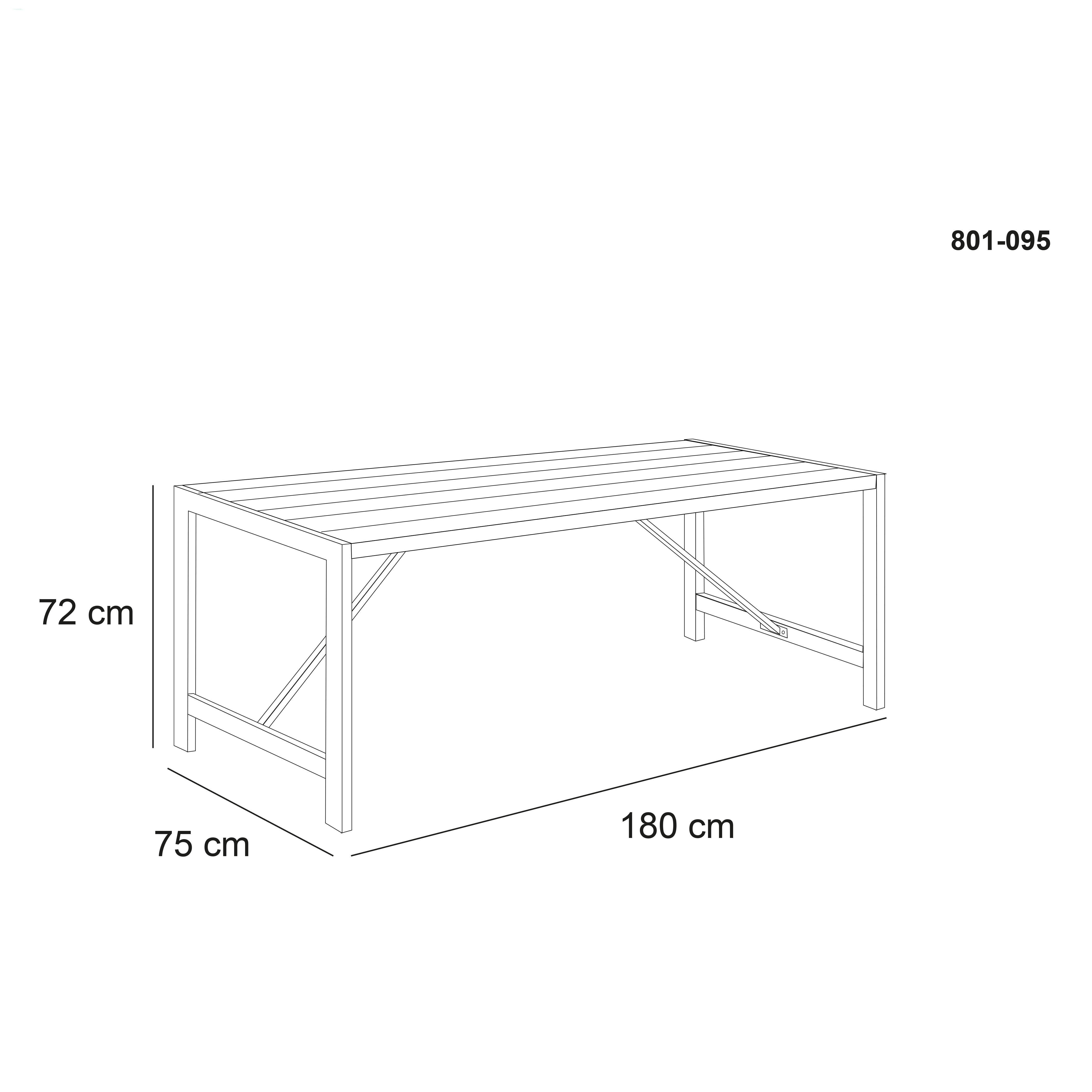 Bord H-model sort grundmalet og galv. Stel HORTUS