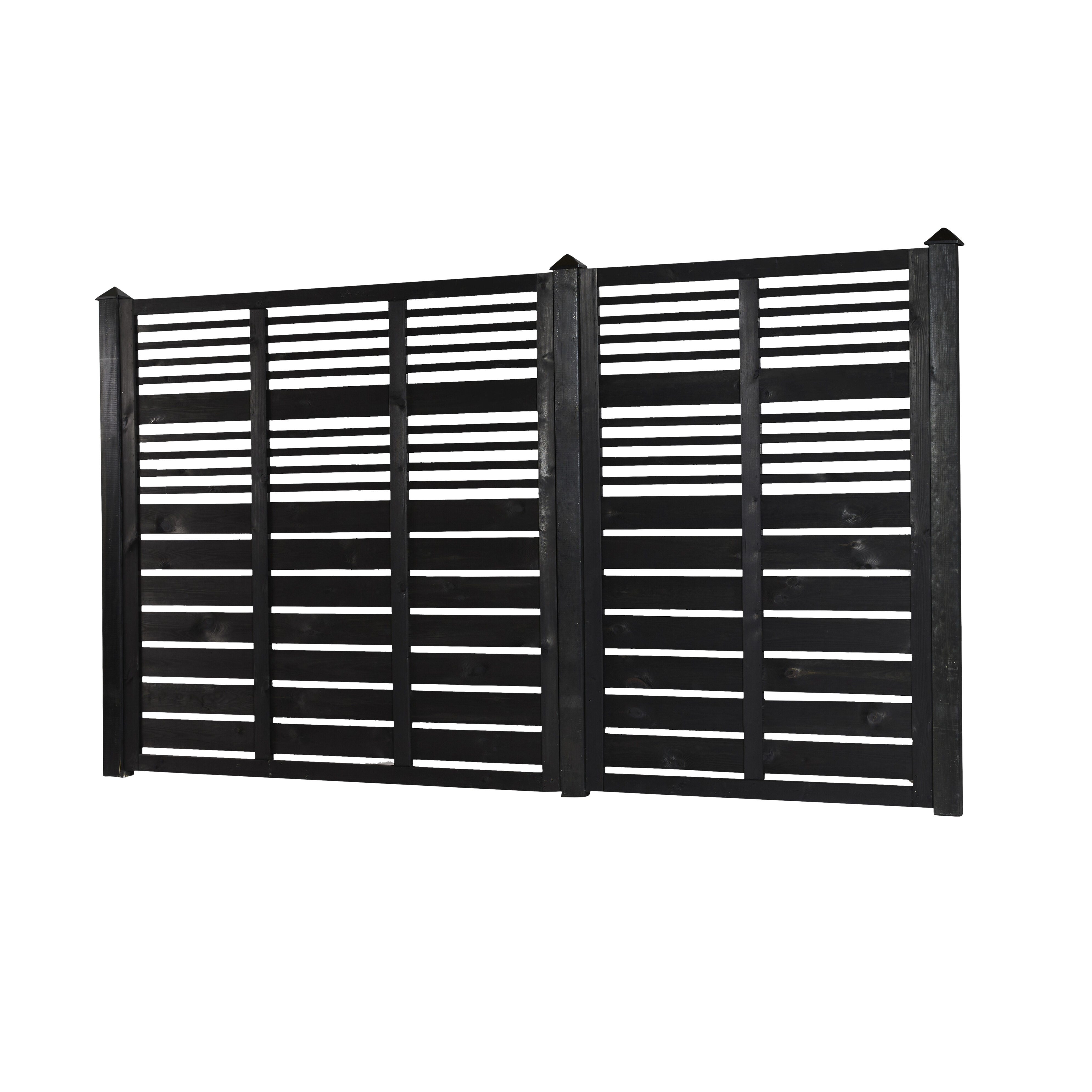 Læhegn, 120 x 180 cm, sort grundmalet, NORDIC FENCE, LINEAR