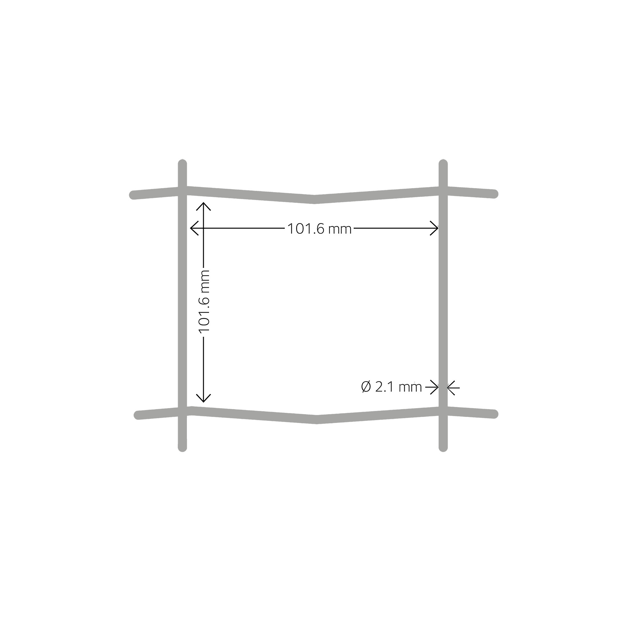 Havehegn, maske 10 x 10 cm - 90 cm x 25 meter, galvaniseret