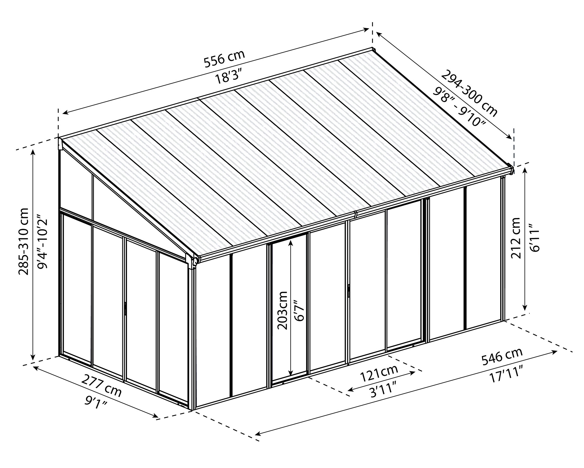 Udestue SanRemo 3 x 5,46 m, hvid Palram - Canopia