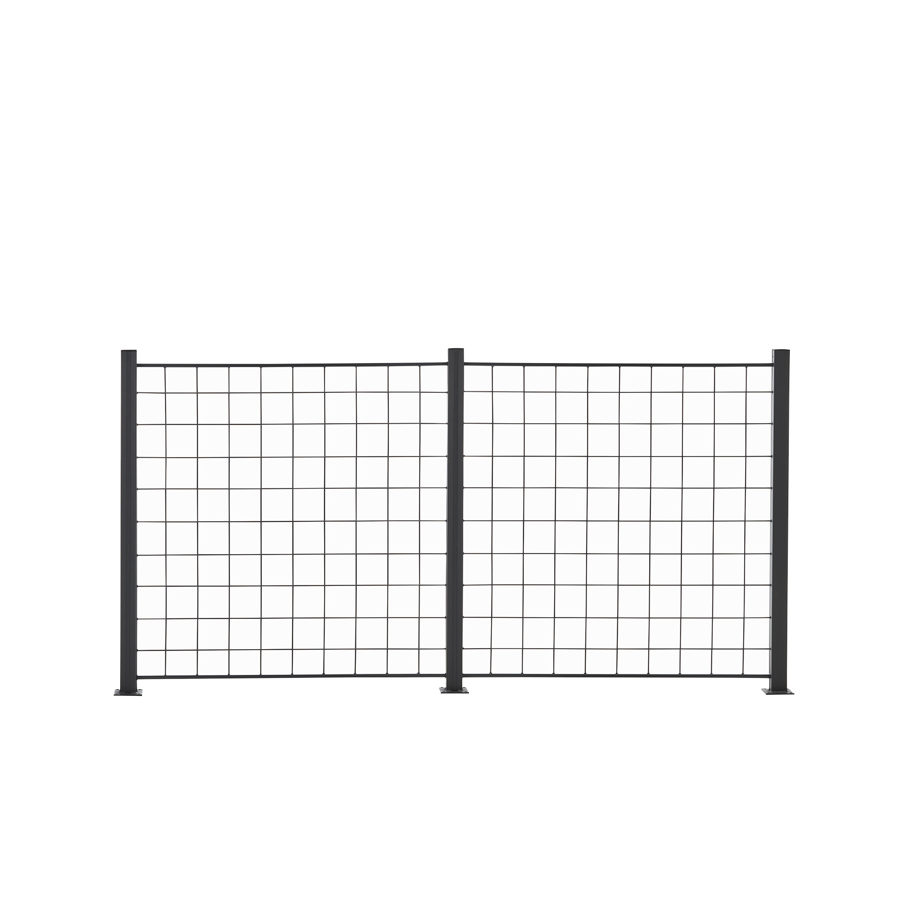 2 Fag espalier antracit grå 100 x 100 cm inkl. 3 alu stolper 108 cm