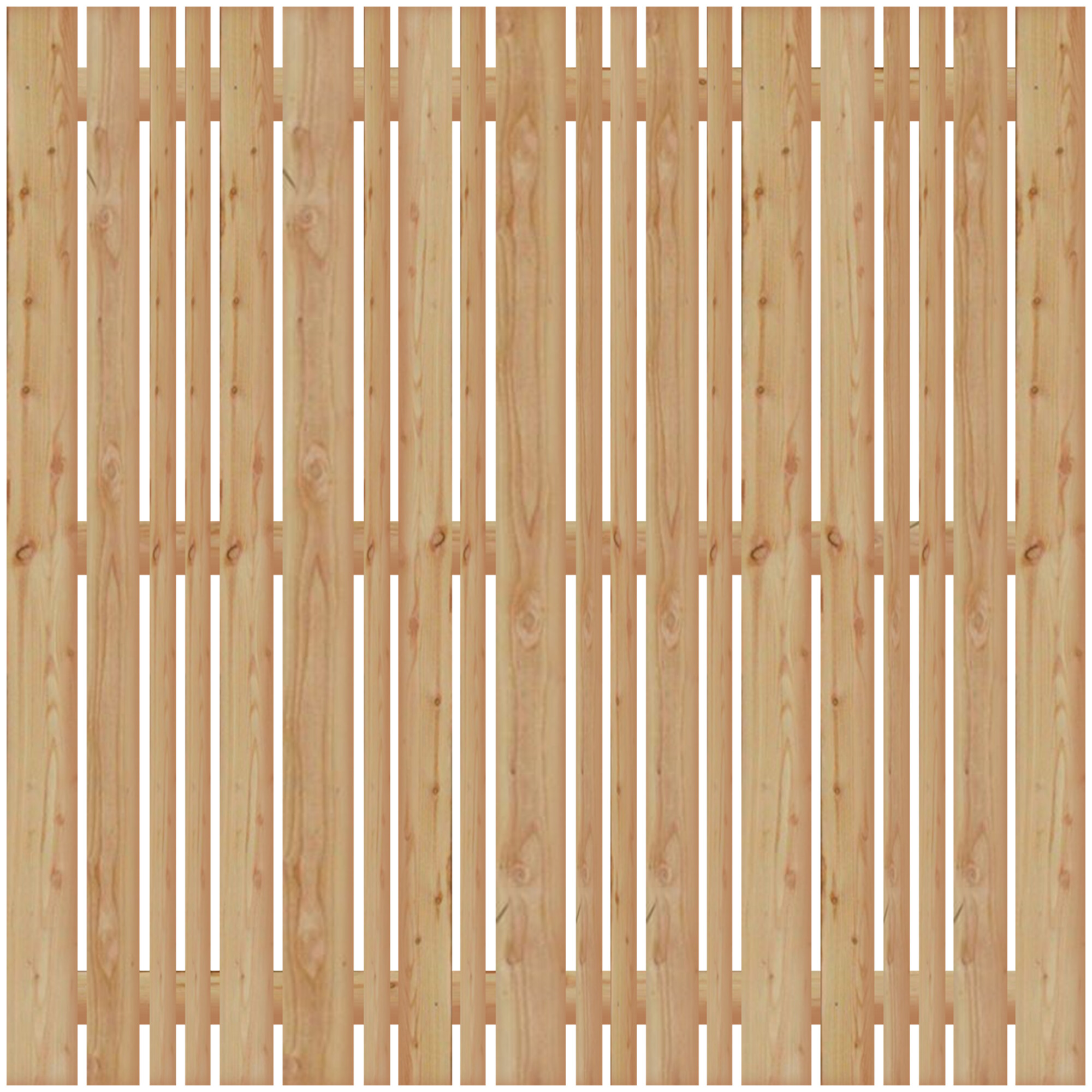 Læhegn i lærketræ, 180 x 180 cm, NORDIC FENCE, VERTICAL