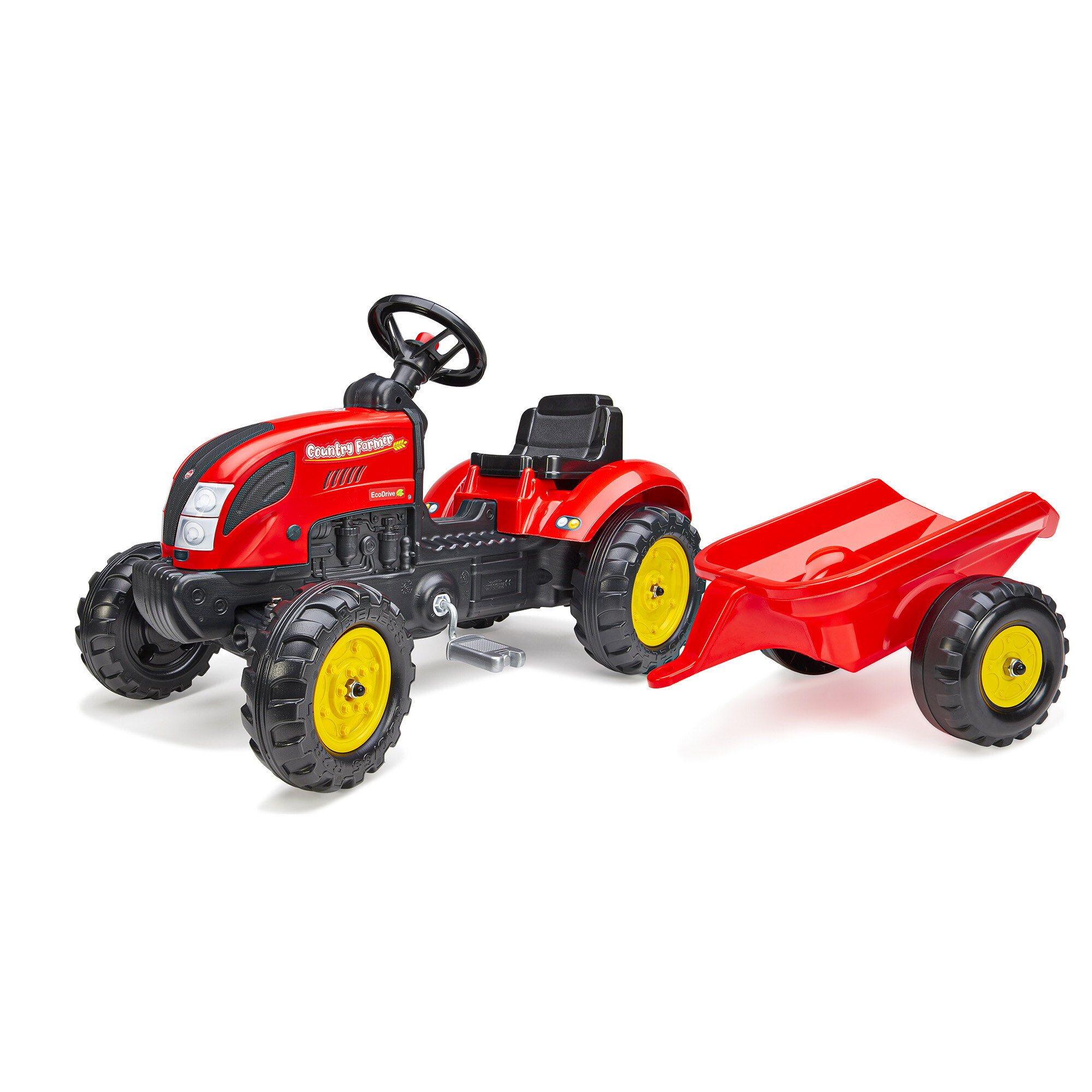 Country farmer tractor with trailer red FALK