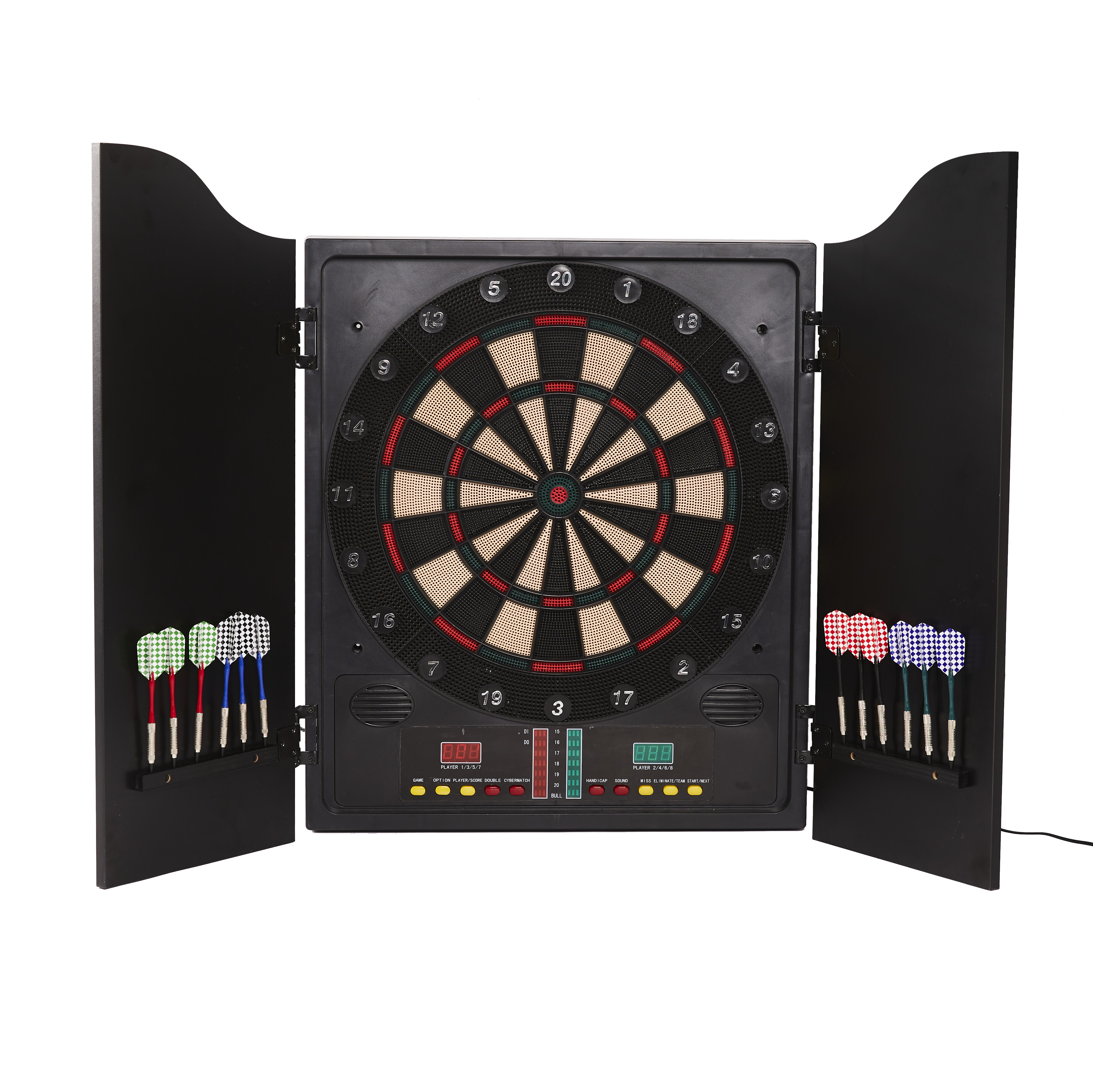 Electronic cabinet dartboard game with darts NORDIC Games