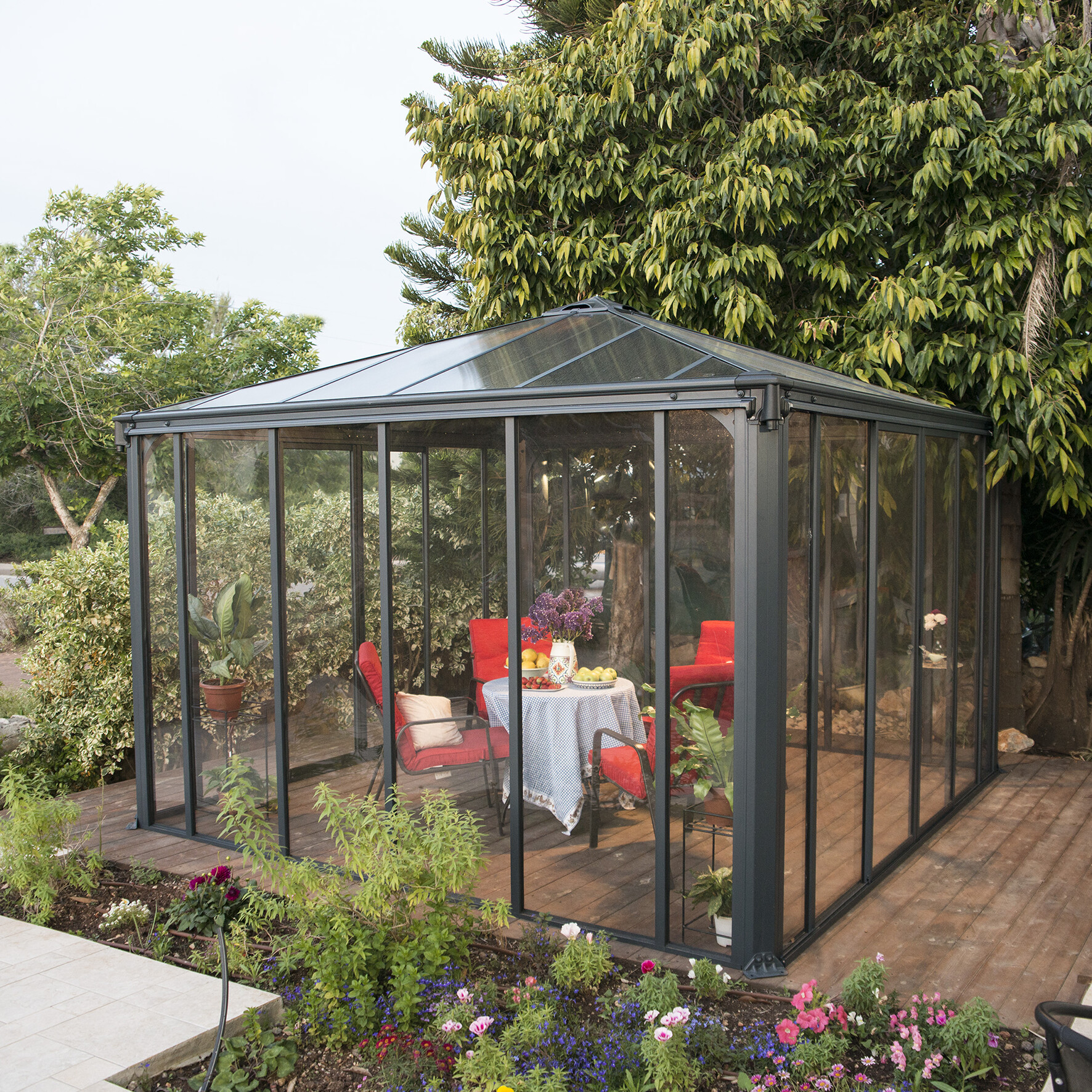 Gazebo closed garden gazebo Ledro 3600, anthracit grey Palram - Canopia