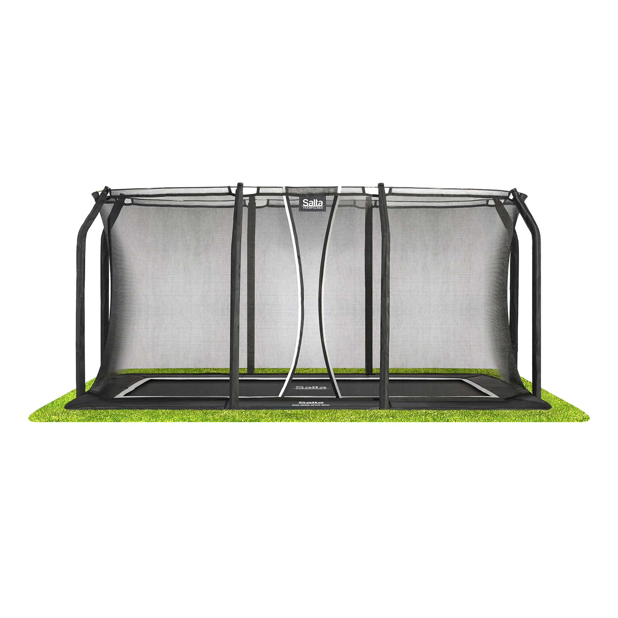 Trampolin Royal Baseground 305 x 214 cm, sort inkl. net Salta