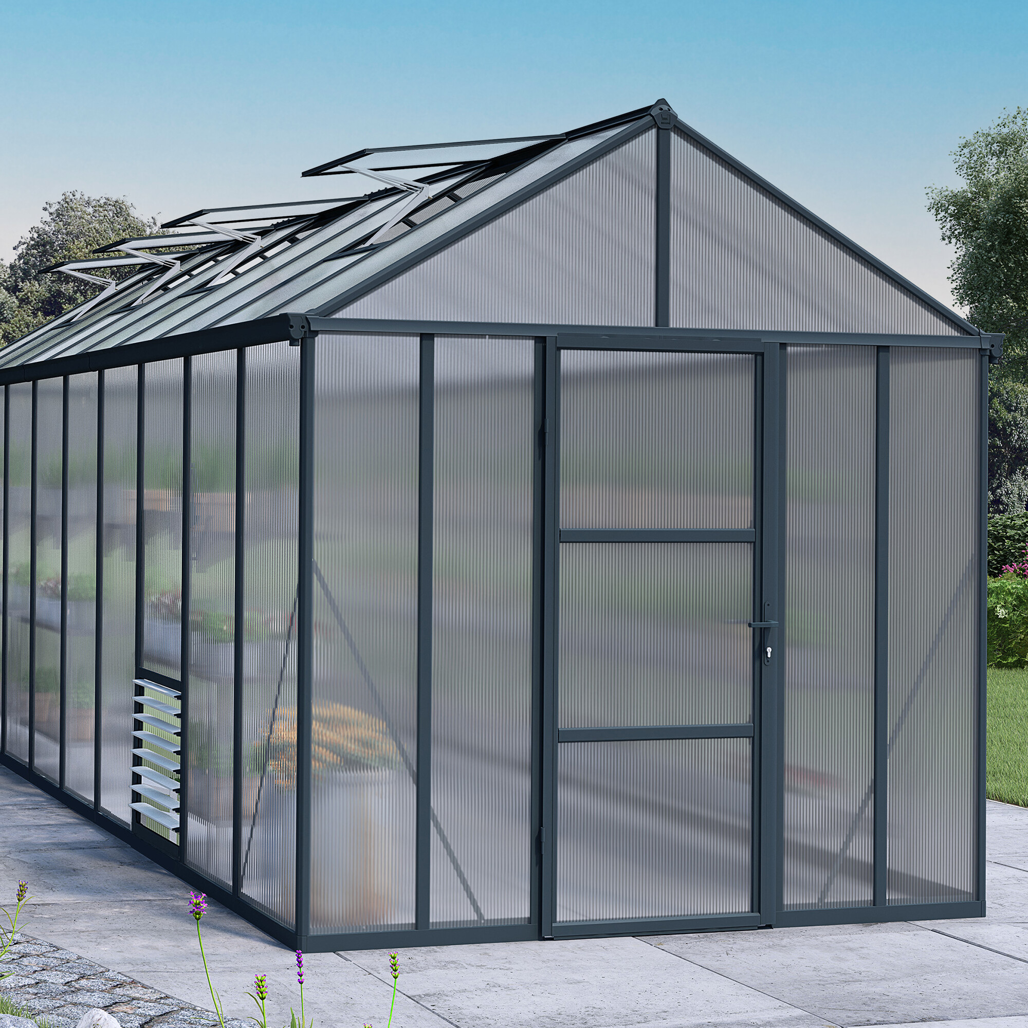 Drivhus Glory 15,3 m2 grå Palram - Canopia