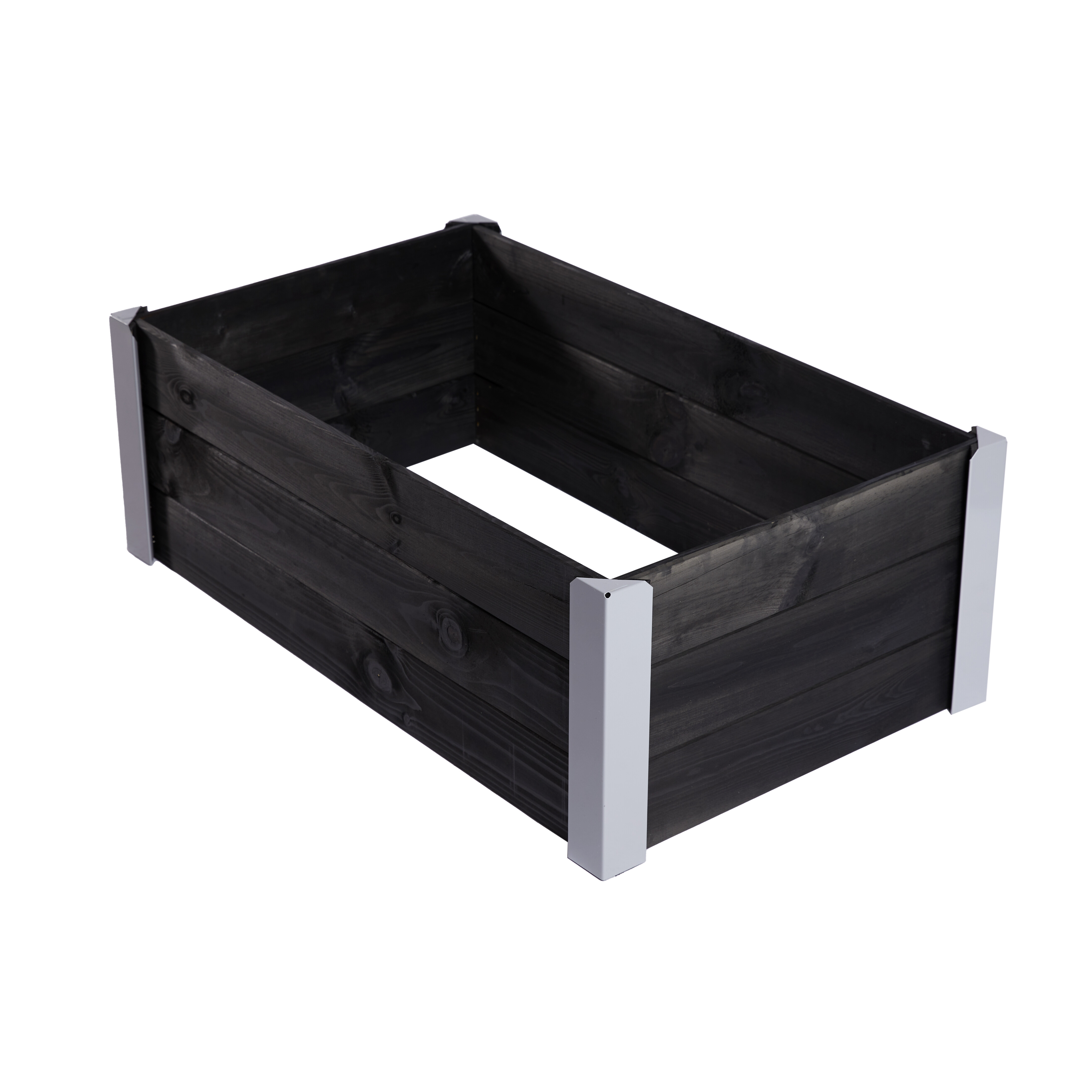 Kapilærskjuler gundmalet træ, sort med metalhjørner 33 x 93 x 53 HORTUS