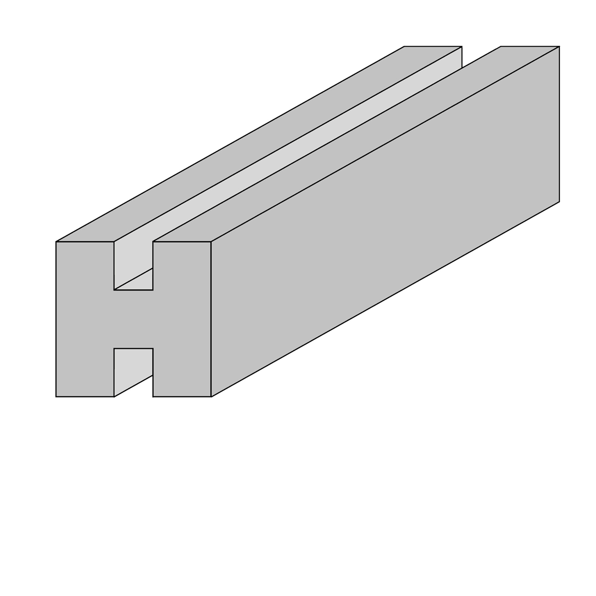 Keskitolppa (H -muoto) profiiliaitaan, 90x90x2700 mm HORTUS