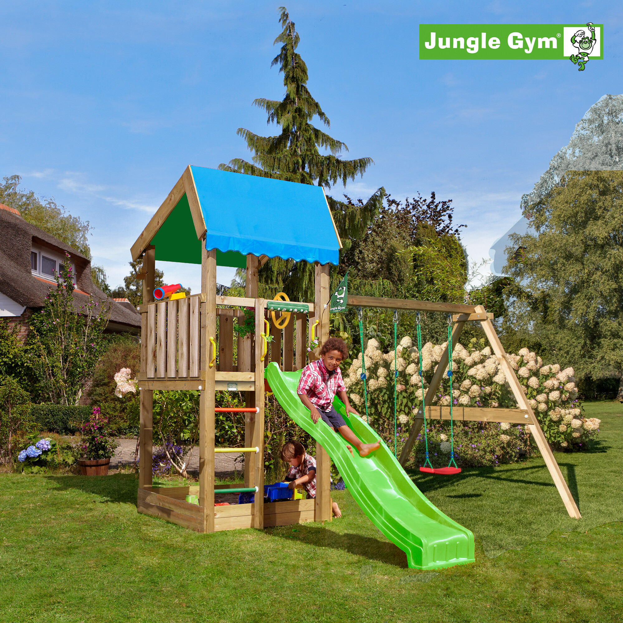 Legetårn Jungle Gym Home 2.1, m/2-Swing Module 220 ekskl. rutschebane