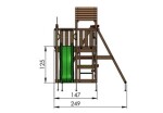 Legetårn kompletJungle Gym Safari med gyngestativ, 2 gynger og blå rutsjebane
