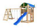 Legetårn Jungle Gym Fort 2.1 inkl. Climb Module og blå rutschebane