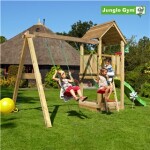Legetårn Jungle Gym m/Club 2-Swing Module 220 og grøn rutschebane
