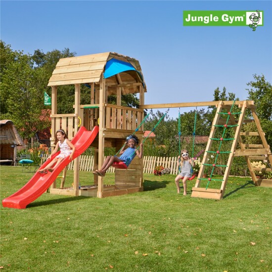 Legetårn komplet Jungle Gym Barn inkl. Climb module x'tra og rutschebane