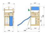 Legetårn Jungle Gym Fort 2.1 inkl. blå rutschebane