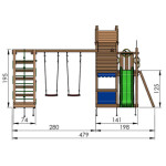 Legetårn Jungle Gym Resort m/2-Climb Module 200 og blå rutschebane