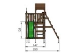 Legetårn Jungle Gym Safari m/2-Climb Module 200 og mørkegrøn rutsjebane