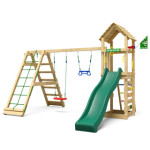 Legetårn Jungle Gym Cocoon m/2-Climb Module 200 og grøn rutsjebane