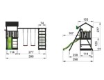 Legetårn Jungle Gym Casa 2.1, grundmalet sort, m/2-Climb Module 220 og mørkegrøn rutschebane