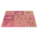 NORDIC PLAY legegulv/puslespil 30 x 30 cm 10 mm med dyr pink 9 stk. 