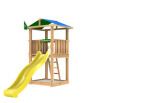 Legetårn Jungle Gym Hut 2.1 m/gul rutschebane
