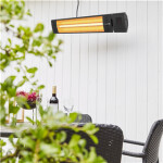 Patio heater, wall model, 2300W with remote control, HEAT1, black