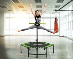 Fitness trampolin med håndtag, grøn