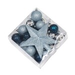 Julekugle sæt med stjerne blå/sølv 50 dele NORDIC WINTER
