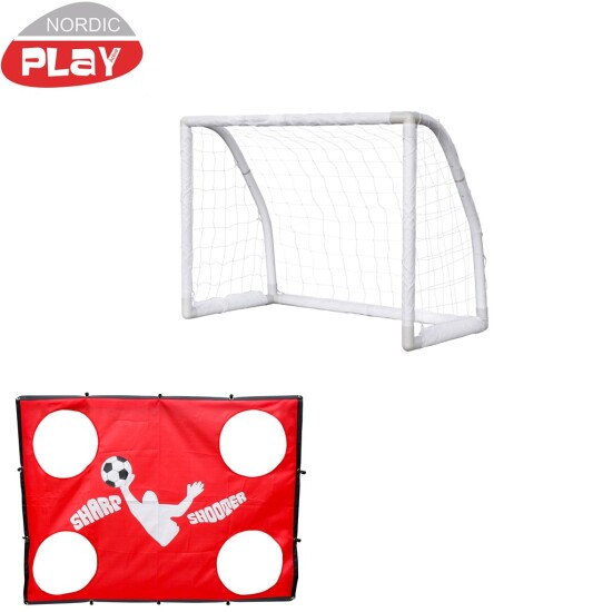 Soccer Goal Fodboldmål 130 x 100 x 76 cm inkl. Sharpshooter NORDIC PLAY